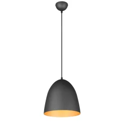 Reality Leuchten Hengelampe Tilda, 1 lyskilde, svart/gull, Ø 25 cm Clearance