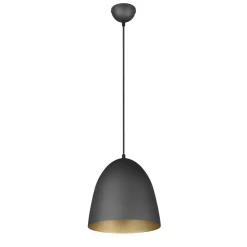 Reality Leuchten Hengelampe Tilda, 1 lyskilde, svart/gull, Ø 25 cm Clearance
