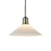 Markslöjd Hengelampe Vela, hvit/gammel messing, glass/jern Ø 25 cm plugg| Pendellamper