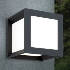 ORION Henry utendørs vegglampe, 16x16x16cm antrasitt| Vegglamper Utendørs