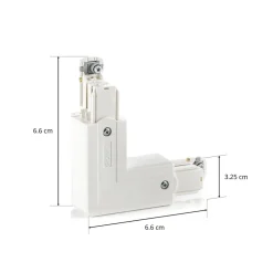 GLOBAL Hjørneforbindelse Noa utvendig leder, hvit| Skinnesystem