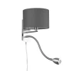 Trio Lighting Hotellvegglampe med LED-leselampe, rund, grå| Vegglamper