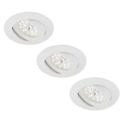 Briloner Hvit LED innfelt spot i et sett med 3 - svingbar.| Downlights