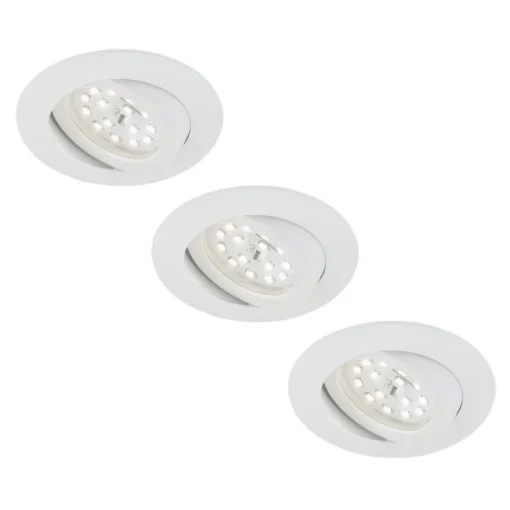 Briloner Hvit LED innfelt spot i et sett med 3 - svingbar.| Downlights