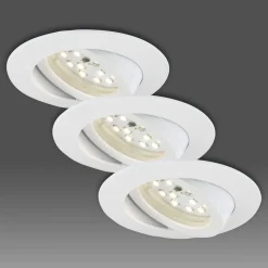 Briloner Hvit LED innfelt spot i et sett med 3 - svingbar.| Downlights