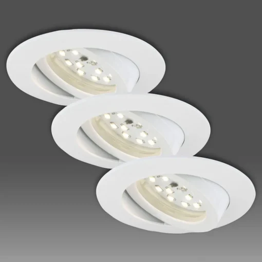 Briloner Hvit LED innfelt spot i et sett med 3 - svingbar.| Downlights