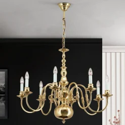 ORION IMKE lysekrone i polert messing med åtte lys Hot