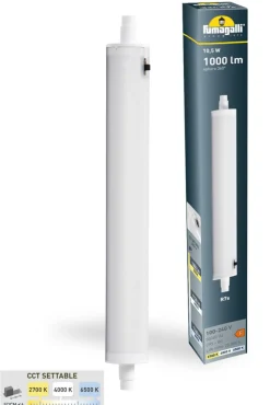 Fumagalli Innbyggingslampe Nina IP55 svart/opal 26 cm R7S CCT kunstharpiks Hot