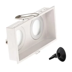 FARO BARCELONA Innfellingslampe Hyde, 2 lyskilder IP44, hvit| Downlights|Spotter I Tak