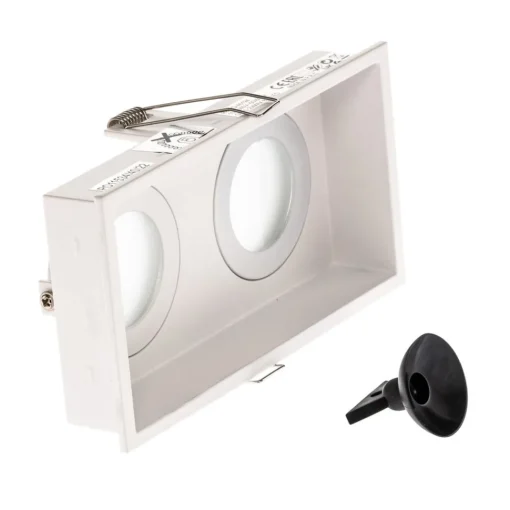 FARO BARCELONA Innfellingslampe Hyde, 2 lyskilder IP44, hvit| Downlights|Spotter I Tak