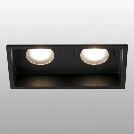 FARO BARCELONA Innfellingslampe Hyde, 2 lyskilder IP44, svart Hot