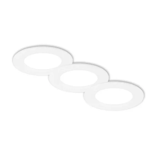 Briloner Innfellingslampe Jeft, Ø 9 cm, hvit, sett med 3 stk, av/på, fast| Downlights