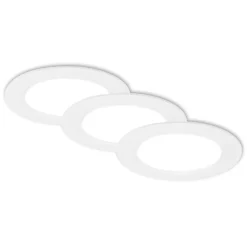 Briloner Innfellingslampe Jeft, Ø12 cm, hvit, sett med 3 stk, av/på, stiv Discount