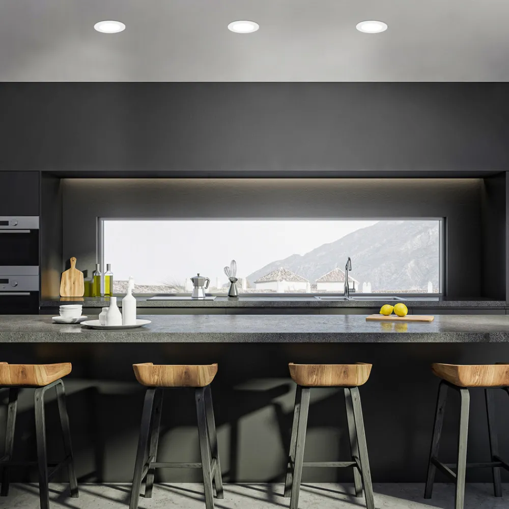 Briloner Innfellingslampe Jeft, Ø12 cm, hvit, sett med 3 stk, av/på, stiv Discount