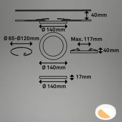 Briloner Innfelt LED-belysning 7609 3 000K/4 000K Ø 14 cm Clearance