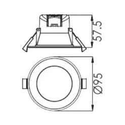 Deko-Light Innfelt LED-taklampe Acrux, Ø 9 cm, svart, CCT| Downlights
