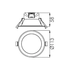 Deko-Light Innfelt LED-taklampe Acrux, Ø 11 cm, sølvmatt, CCT| Butikkbelysning|Kontorbelysning