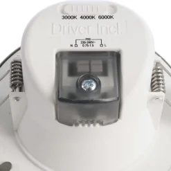 Deko-Light Innfelt LED-taklampe Acrux, Ø 10 cm, sølvmatt, CCT Hot