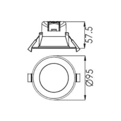 Deko-Light Innfelt LED-taklampe Acrux, Ø 10 cm, sølvmatt, CCT Hot