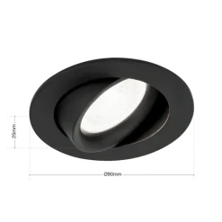 ORION Innfelt spot Choice, aluminium, svingbar, svart| Downlights|Spotter I Tak