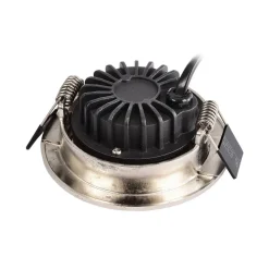 Deko-Light Innfelt taklampe Dione, IP44, 4000 K, nikkel, dimbar