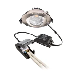 Deko-Light Innfelt taklampe Dione, IP44, 4000 K, nikkel, dimbar