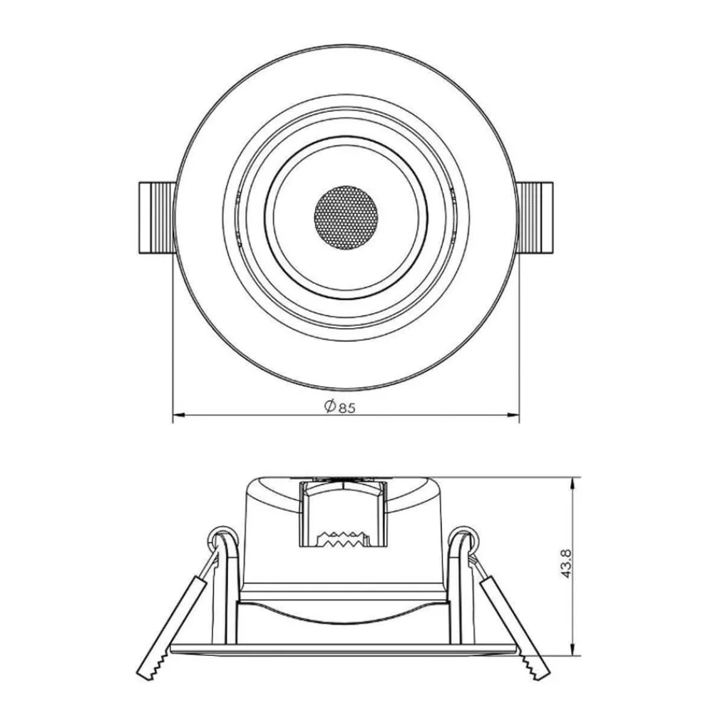 Deko-Light Innfelt taklampe SMD-68-230V, 4 000K, Ø8,5 cm, svart| Downlights