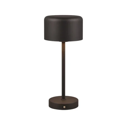 Reality Leuchten Jeff LED oppladbar bordlampe, matt svart, høyde 30 cm, metall| Kontorbelysning
