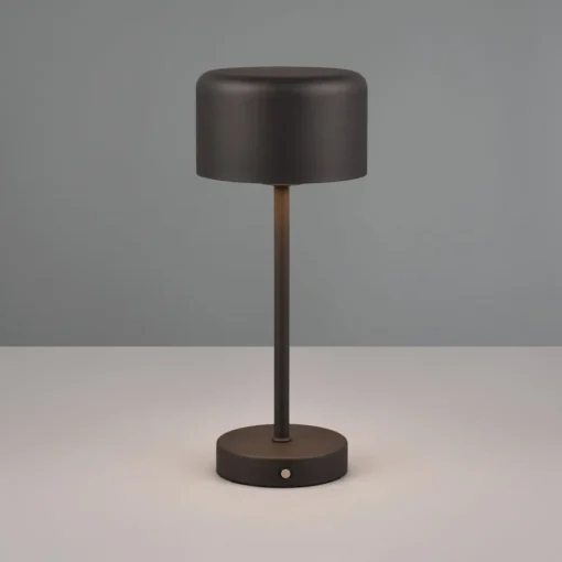 Reality Leuchten Jeff LED oppladbar bordlampe, matt svart, høyde 30 cm, metall| Kontorbelysning