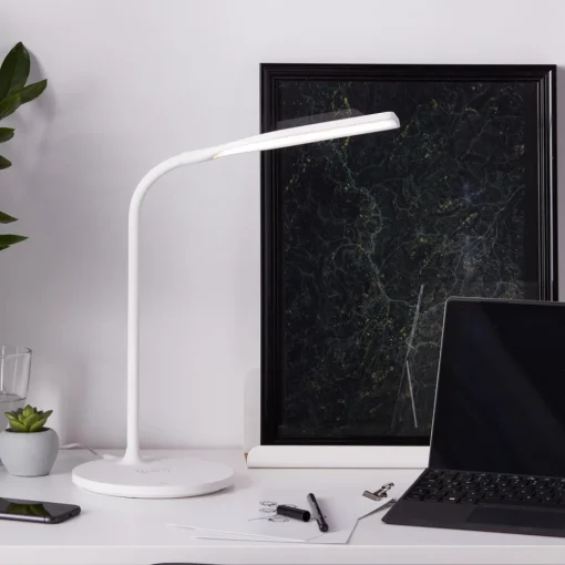 Brilliant Joni LED-skrivebordslampe, hvit, høyde 34 cm, CCT, dimbar Clearance