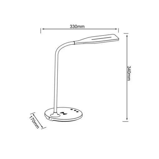 Brilliant Joni LED-skrivebordslampe, hvit, høyde 34 cm, CCT, dimbar Clearance