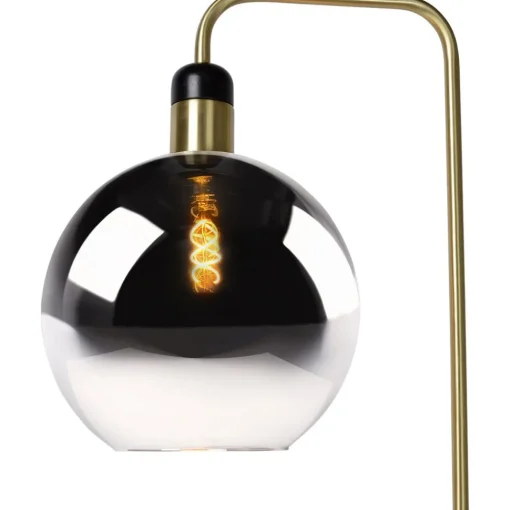 Lucide Julius gulvlampe med marmorsokkel, svart/gull| Gulvlamper