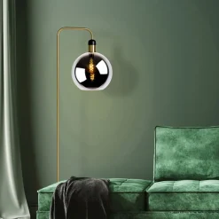 Lucide Julius gulvlampe med marmorsokkel, svart/gull| Gulvlamper