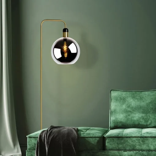 Lucide Julius gulvlampe med marmorsokkel, svart/gull| Gulvlamper