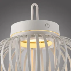 JUST LIGHT. GmbH JUST LIGHT. Akuba LED-bordlampe, hvit, 22 cm, bambus| Dekorasjonsbelysning|Led-Utendørs