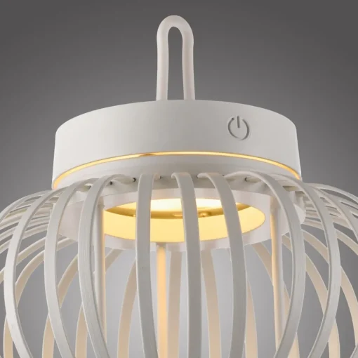 JUST LIGHT. GmbH JUST LIGHT. Akuba LED-bordlampe, hvit, 22 cm, bambus| Dekorasjonsbelysning|Led-Utendørs
