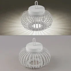 JUST LIGHT. GmbH JUST LIGHT. Akuba LED-bordlampe, hvit, 22 cm, bambus| Dekorasjonsbelysning|Led-Utendørs