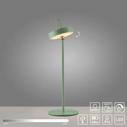 JUST LIGHT. GmbH JUST LIGHT. Amag LED-bordlampe, grønn, jern, IP44| Dekorasjonsbelysning|Bordlamper