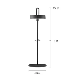 JUST LIGHT. GmbH JUST LIGHT. Amag LED-bordlampe, svart, jern, IP44 Outlet