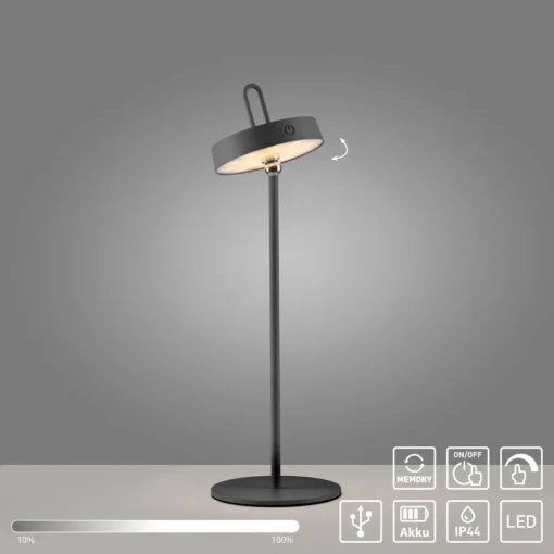 JUST LIGHT. GmbH JUST LIGHT. Amag LED-bordlampe, svart, jern, IP44 Outlet
