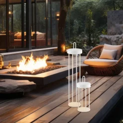 JUST LIGHT. GmbH JUST LIGHT. Anselm LED-bordlampe, hvit, 50 cm, jern| Terrassebelysning