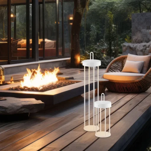 JUST LIGHT. GmbH JUST LIGHT. Anselm LED-bordlampe, hvit, 50 cm, jern| Terrassebelysning
