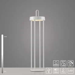 JUST LIGHT. GmbH JUST LIGHT. Anselm LED-bordlampe, hvit, 50 cm, jern| Terrassebelysning