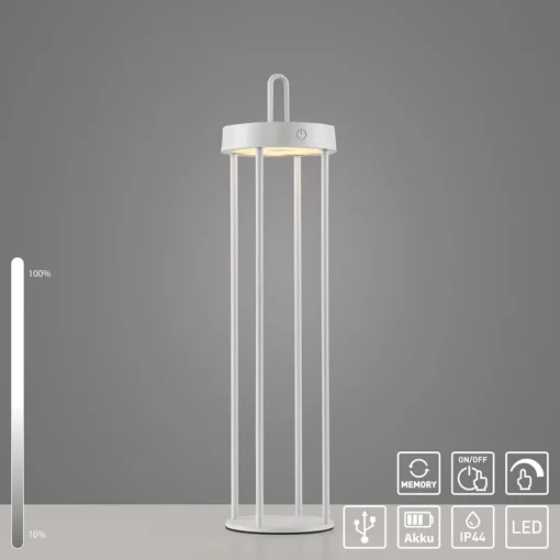 JUST LIGHT. GmbH JUST LIGHT. Anselm LED-bordlampe, hvit, 50 cm, jern| Terrassebelysning