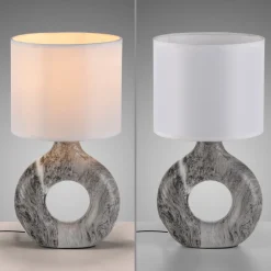 JUST LIGHT. GmbH JUST LIGHT. Carara bordlampe, keramisk fot, grå Best