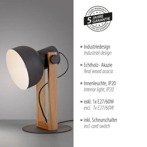 JUST LIGHT. GmbH JUST LIGHT. Cup 2.0 bordlampe, svart, metall| Bordlamper