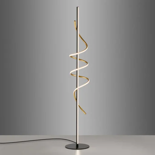JUST LIGHT. GmbH JUST LIGHT. Emanda LED-gulvlampe, jern, svart-messing Discount