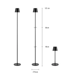 JUST LIGHT. GmbH JUST LIGHT. Euria LED-gulvlampe, svart, jern, IP54 Hot