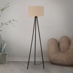 JUST LIGHT. Gulvlampe Green Duro, tekstil, stativ, beige| Gulvlamper