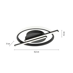 JUST LIGHT. GmbH JUST LIGHT. Korsa LED-taklampe, svart, Ø31 cm, dimbar Best